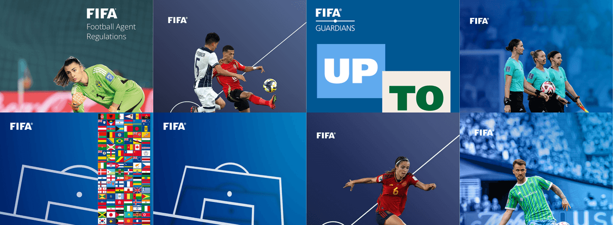 Collage of all eight FIFA Football Agent exam study module cover pages for Mixed practice