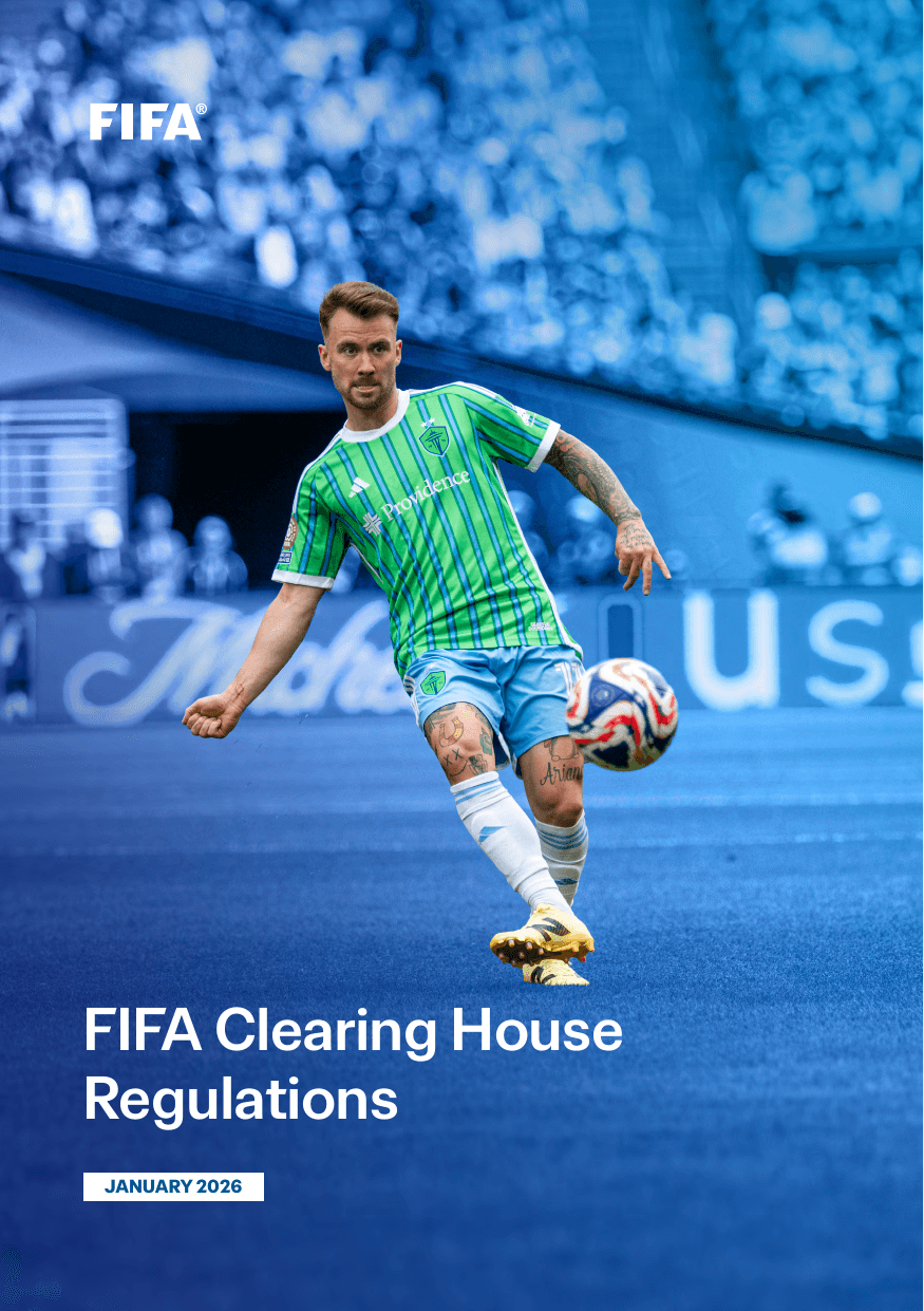 First page of the FIFA Clearing House Regulations PDF (January 2026 edition)