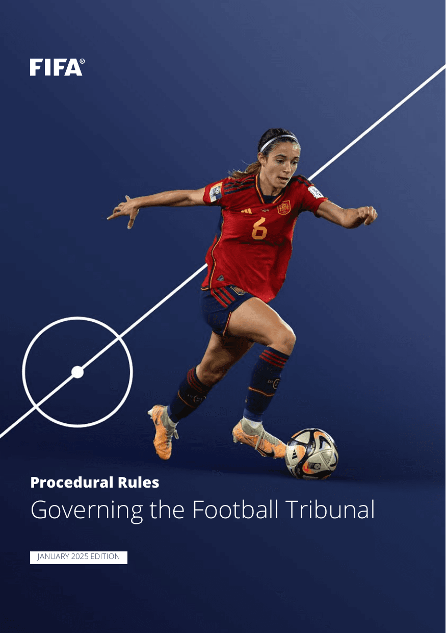 First page of the Procedural Rules Governing the Football Tribunal PDF (January 2025 edition)