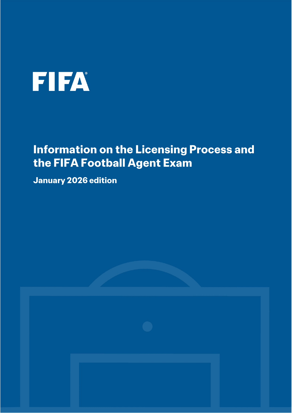 First page of the Information on the Licensing Process and the FIFA Football Agent Exam PDF (January 2026)